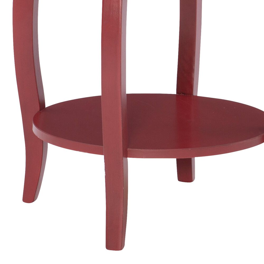 Linon Home Decor Rainbow Round Side Table in Red, , large