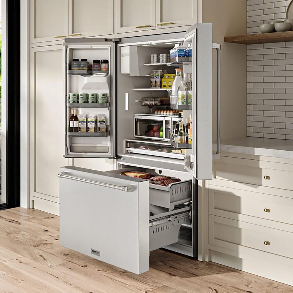 Thor Kitchen 28.9 Cu. Ft. Freestanding French Door Refrigerator in Stainless Steel, , large
