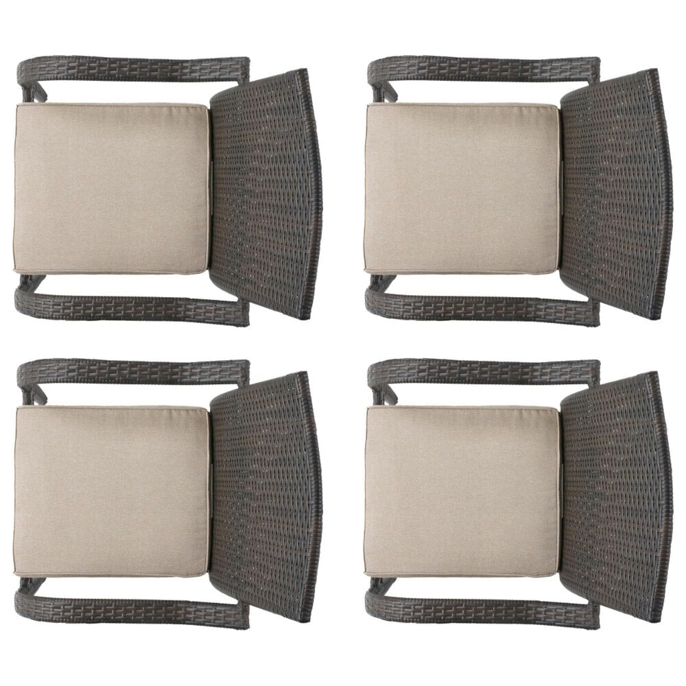 Hearth and Haven Patio Wicker Dining Chair in Brown &#40;Set of 4&#41;, , large