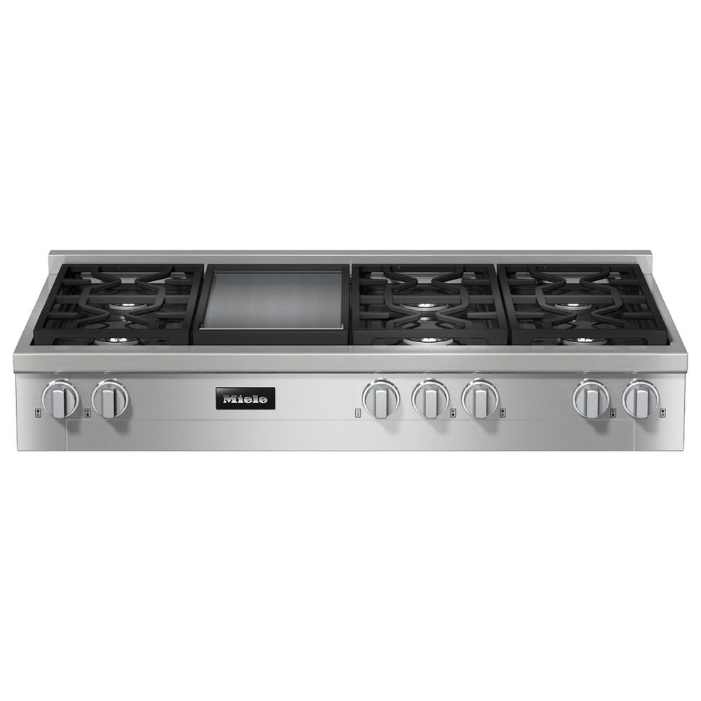 Miele 48" 6-Burner Clean Touch Steel Natural Gas Rangetop with Griddle in Stainless Steel, , large