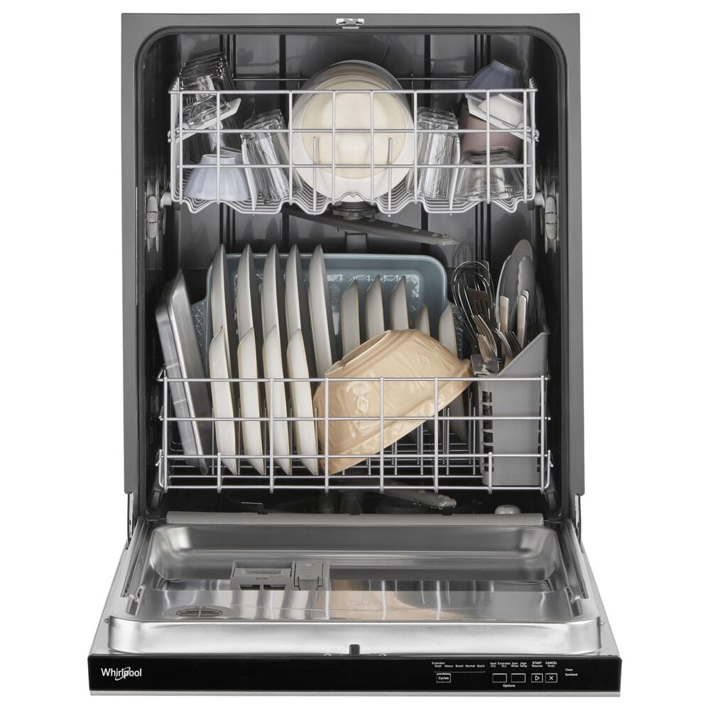 Whirlpool 2-Piece Kitchen Package with 24.6 Cu. Ft. Side-by-Side Refrigerator and 24&quot; Pocket Handle Dishwasher in Stainless Steel , , large