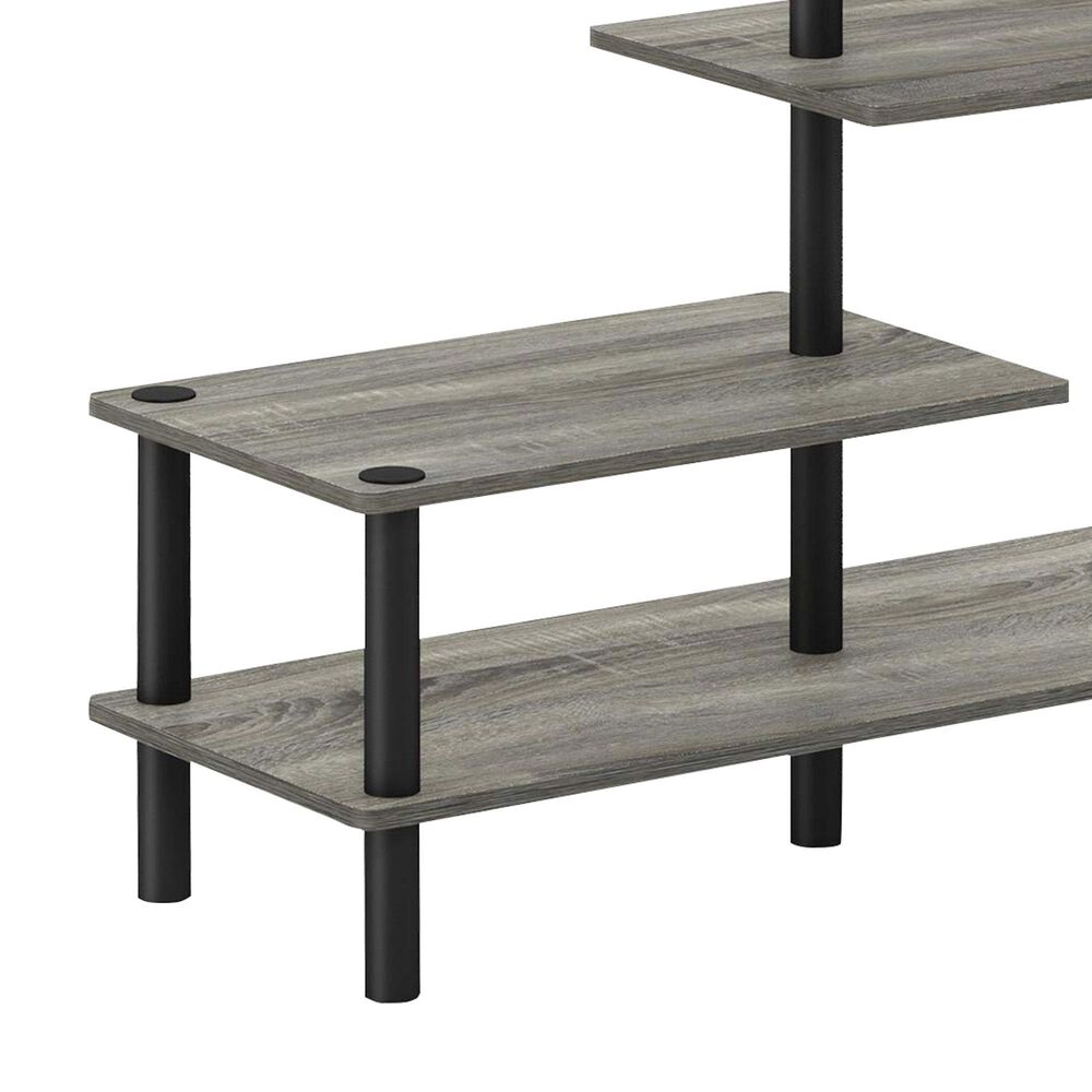 HOMLUX Turn-N-Tube 3-Tier Side Display Rack in French Oak and Black, , large