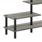 HOMLUX Turn-N-Tube 3-Tier Side Display Rack in French Oak and Black, , large