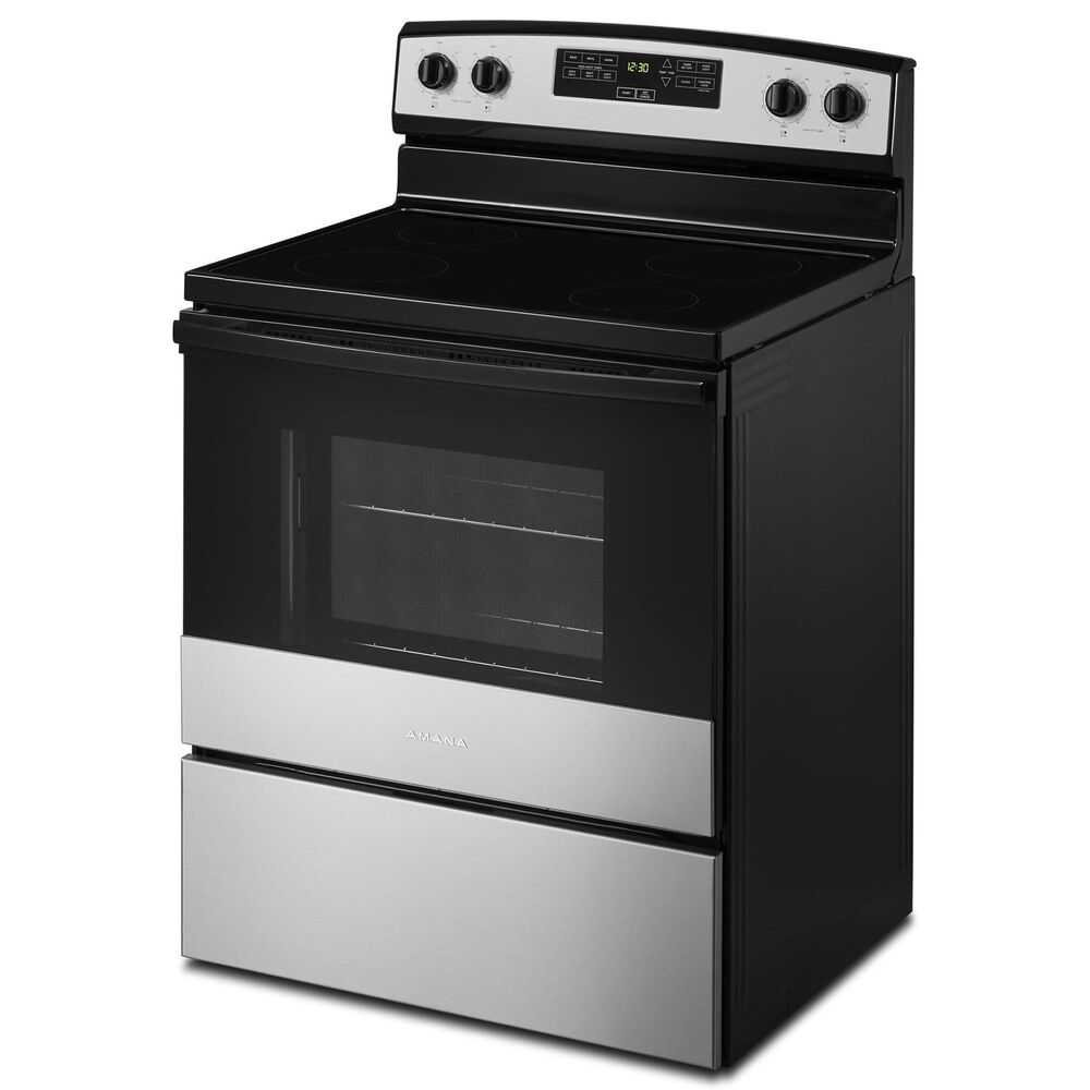 Amana 30&quot; Electric Range with Extra-Large Oven Window in Stainless Steel, , large