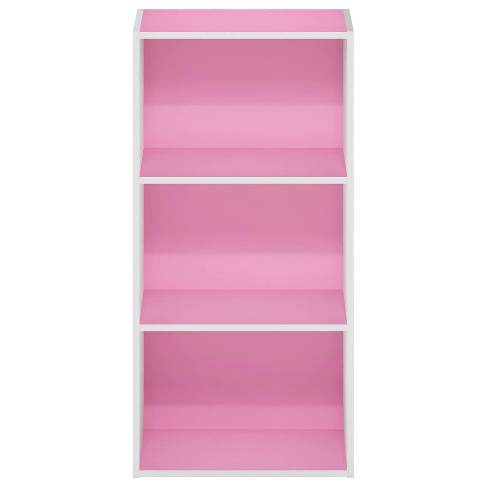 HOMLUX 3-Tier Open Shelf Bookcase in Pink and White, , large