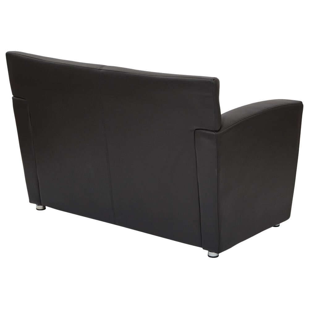 OSP Home Stationary Loveseat with Silver Legs in Black, , large