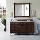James Martin Vanities Brittany 60" Single Bathroom Vanity in Burnished Mahogany with 3 cm Victorian Silver Quartz Top and Rectangular Sink, , large