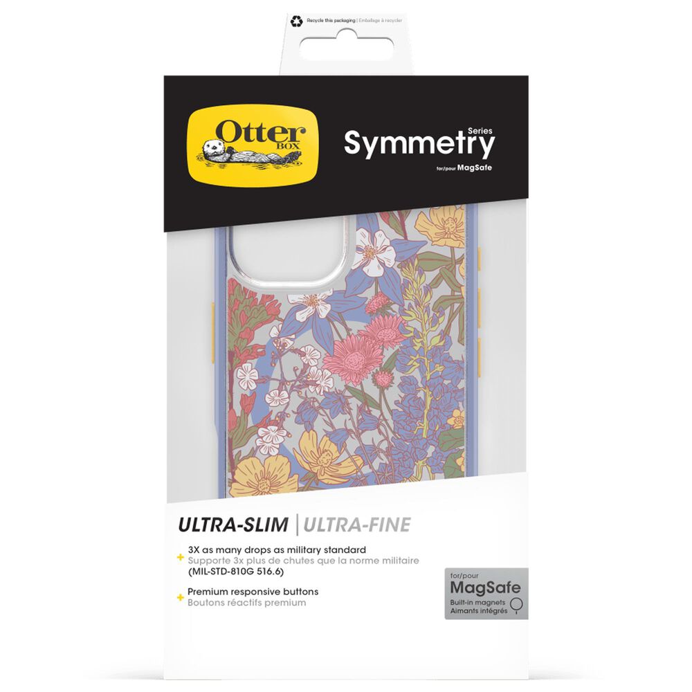 OtterBox Symmetry Series Clear Magsafe Case for Apple iPhone 16 in Floral Purple, , large
