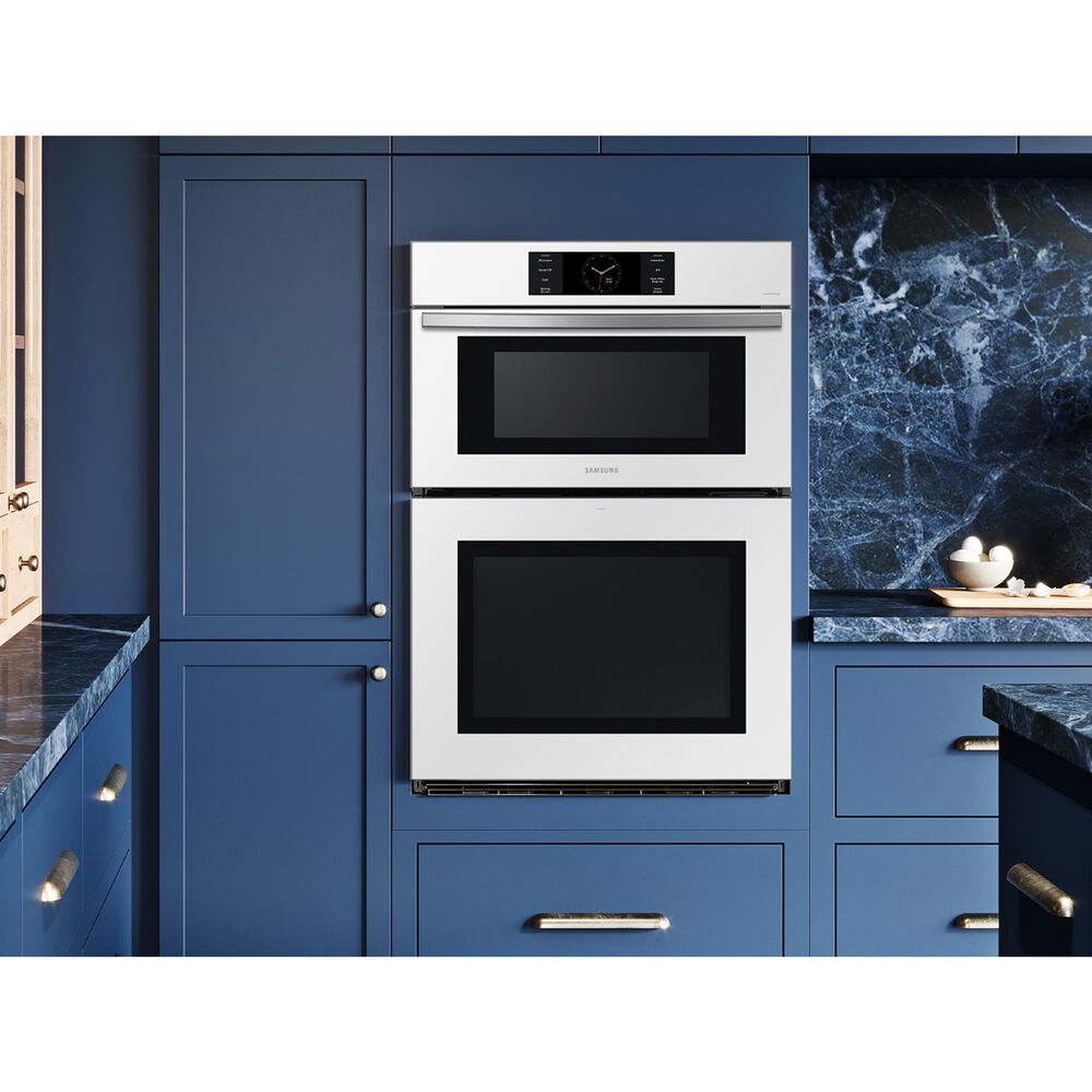 Samsung Bespoke 30&quot; Microwave Combination Wall Oven with Flex Duo in White Glass, , large