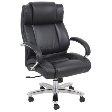 Big and Tall Black Leather Deep Cushion Desk Chair