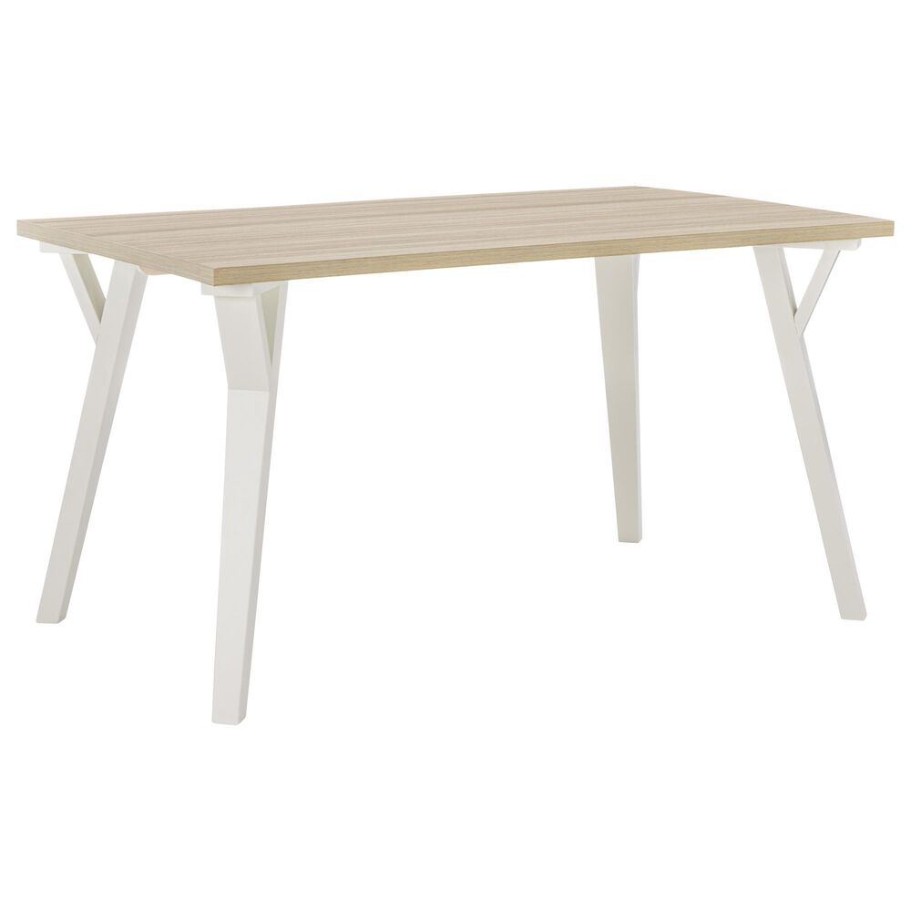 Ashley Grannen Rectangle Dining Table in White, Light Tan and Natural - Table Only, , large