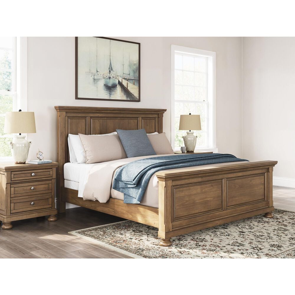 Ashley Feddinger King Panel Bed in Chestnut Brown, , large