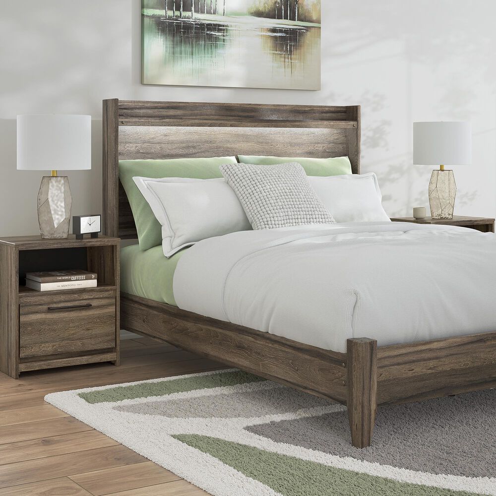 Ashley Elbrim 1-Drawer Nightstand in Brown with USB Port, , large
