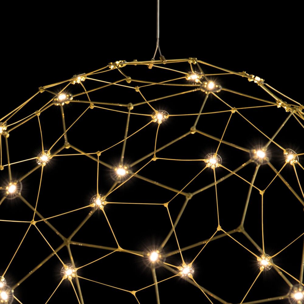 Golden Lighting Spheris 16" 1-Light LED Globe Pendant in Natural Brass, , large