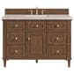 James Martin Vanities Lorelai 48" Single Vanity in Mid-Century Walnut with 3 cm Eternal Jasmine Pearl Quartz Top, , large