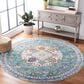 Safavieh Aria 6"6" Round Turquoise and Ivory Area Rug, , large