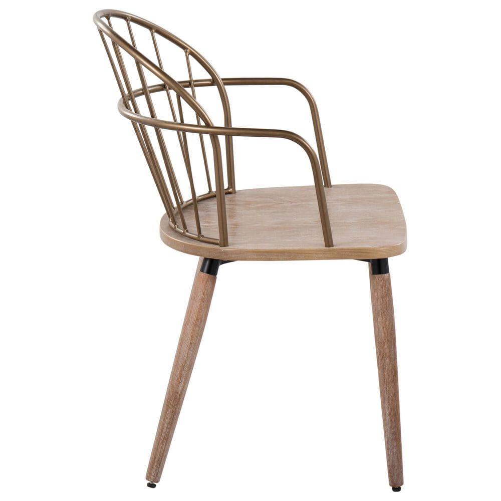 Lumisource Riley industrial Chair in Whitewashed Wood and Antique Copper Metal By LumiSource., , large