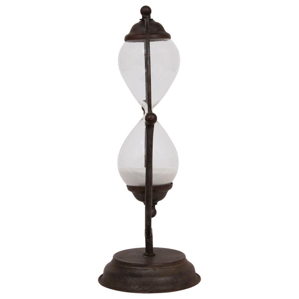 Creative Coop Decorative Metal Hourglass with White Sand in Rust, , large