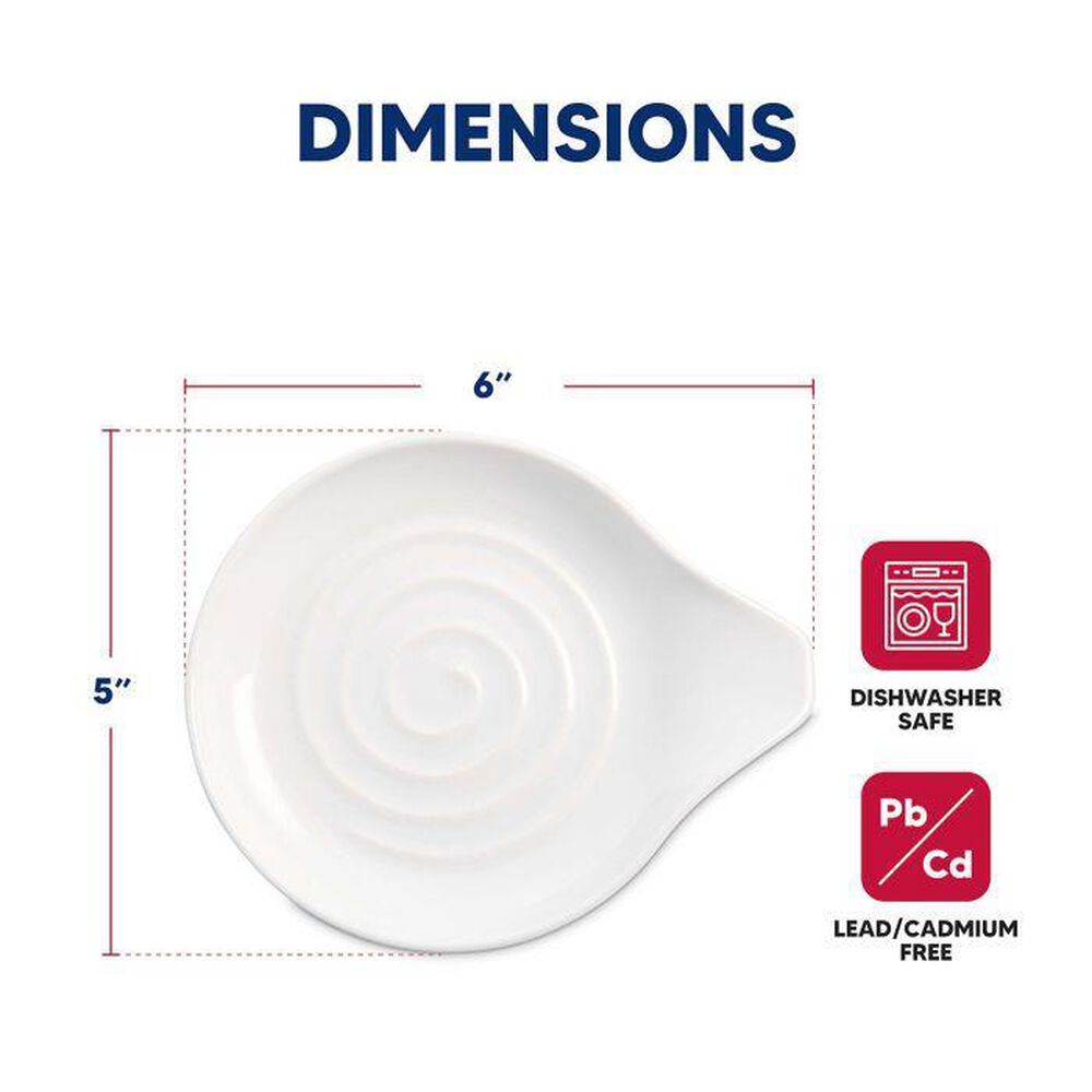 HIC Kitchen Swirl Spoon Rest in Porcelain White, , large