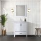 Lexora Home Jacques 30" Single Bathroom Vanity in White with 2 cm White Carrara Marble Top and Rectangular Sink, , large