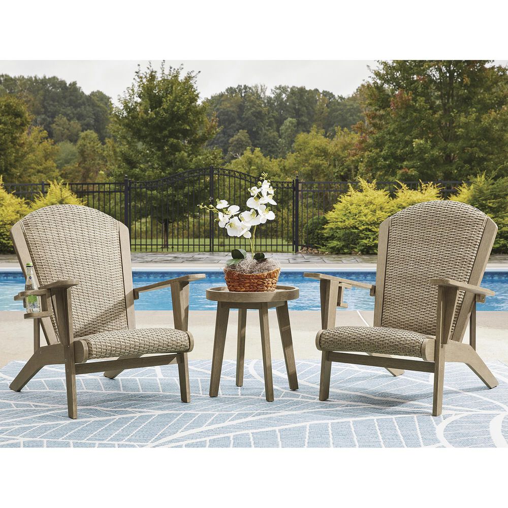 Ashley Marina 3-Piece Patio Chat Set in Beige, , large