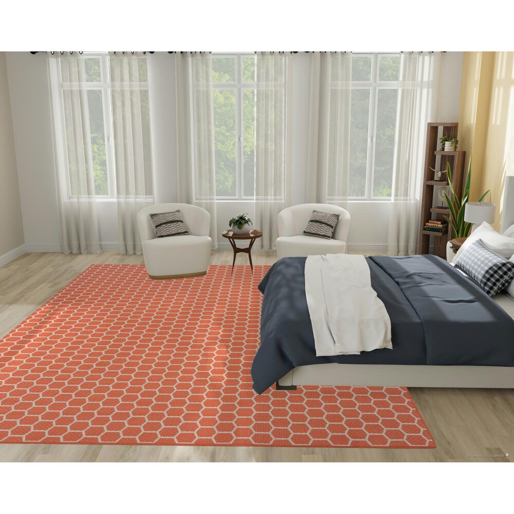 Nourison Twist Reversible 9&#39; x 12&#39; Coral Indoor/Outdoor Area Rug, , large