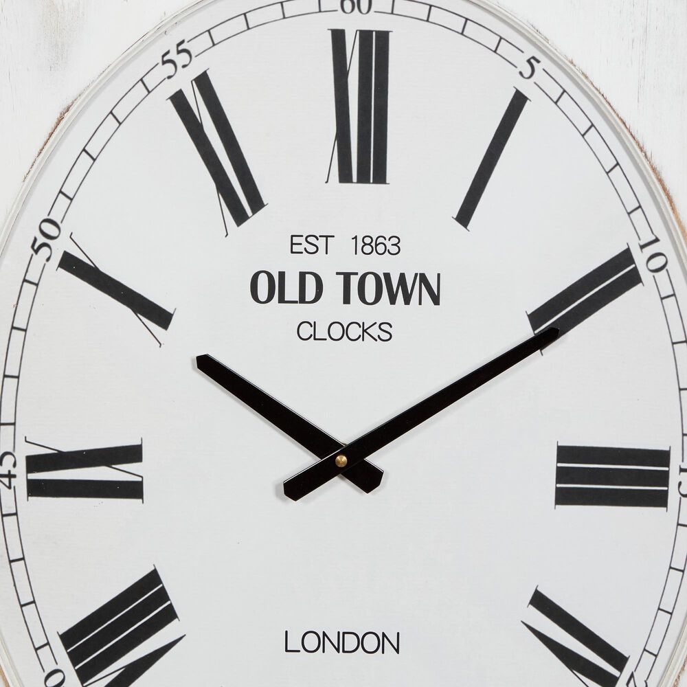Maple and Jade Farmhouse Wall Clock in Whitewashed, , large