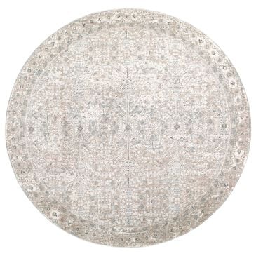 Surya Poetry Cream, Light Slate, Sage, Light Sage, Tan and Slate 5"3" Round Area Rug, , large