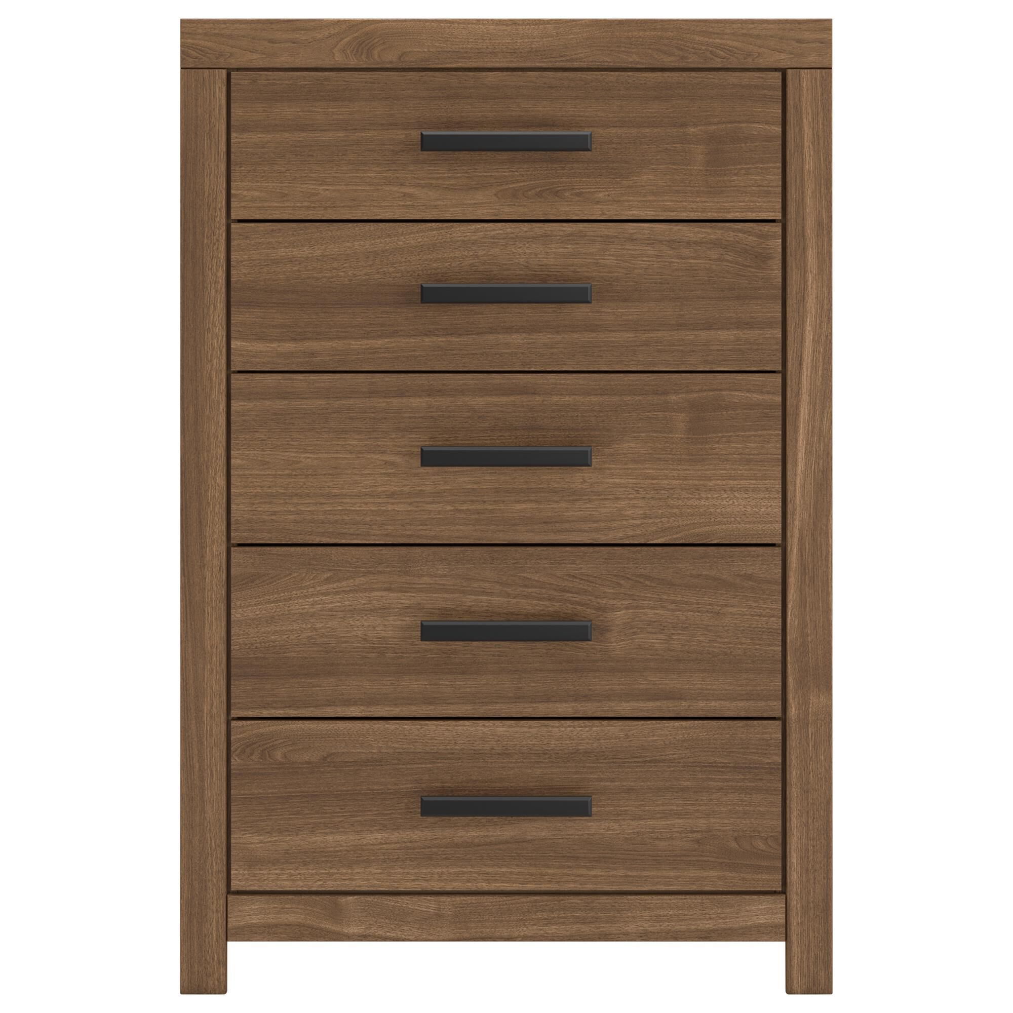 Ashley Broachmyn 5 Piece King Panel Bedroom Set in Warm Auburn