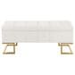 Lumisource Midas Storage Bench with White Velvet Cushion in Gold, , large
