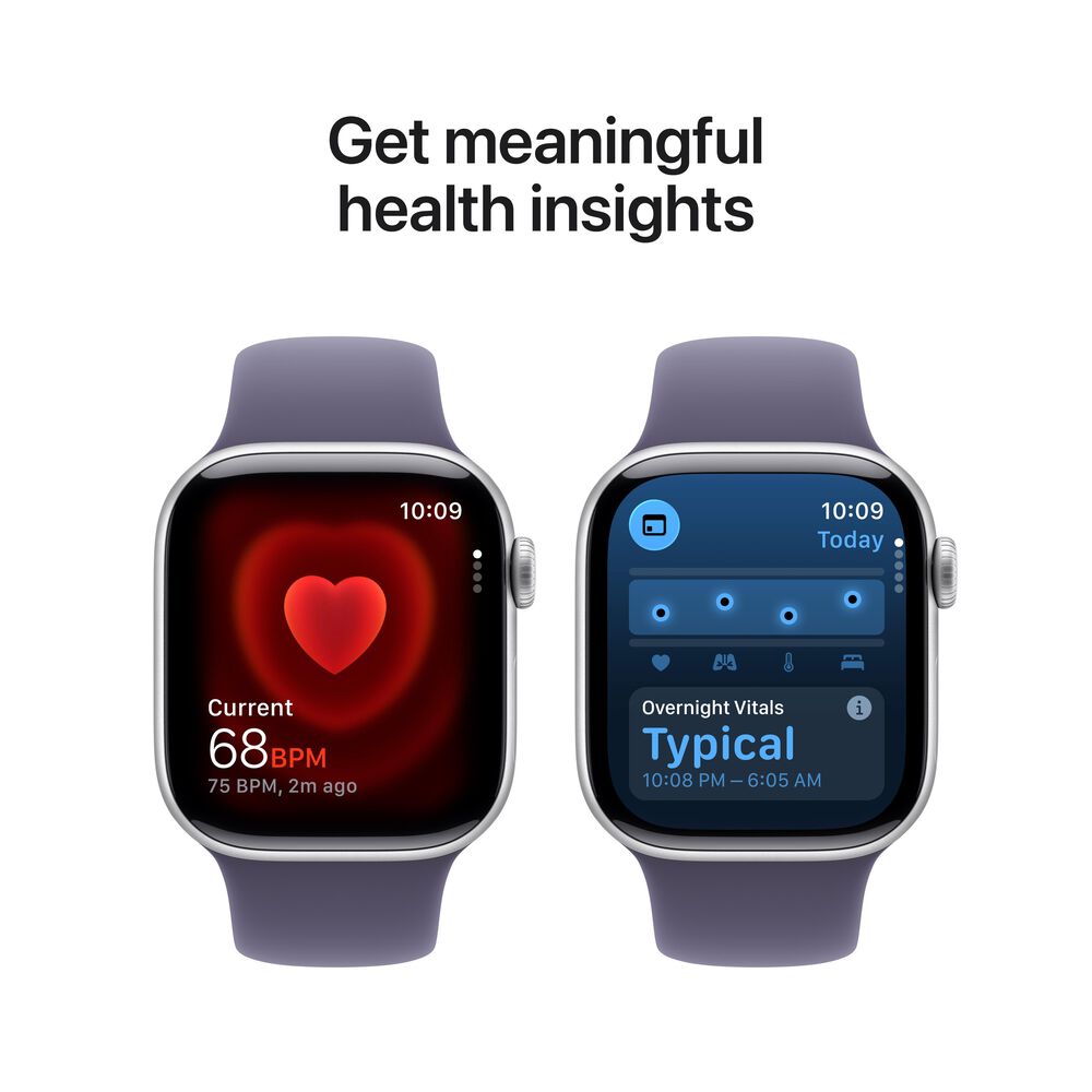 Apple Watch Series 11 &#40;GPS&#41; 42mm Silver Aluminum Case with Purple Fog Sport Band - M/L - Silver - &#40;2025&#41;&#40;Pre-Order&#41;, , large