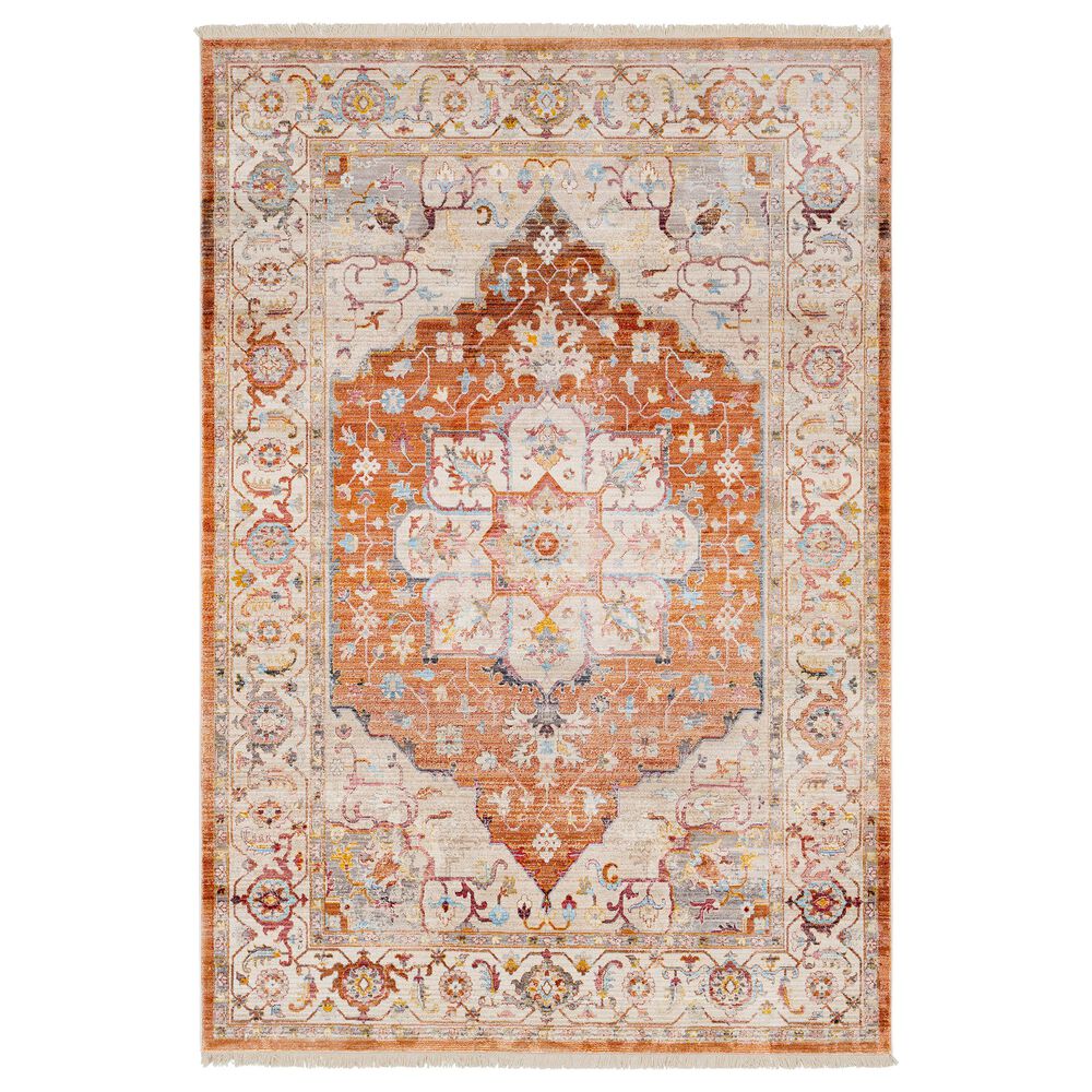 Surya Ephesians 2"2" x 9" Orange, Pink, Gray, Cream, Aqua and Camel Runner, , large