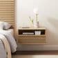 Modway Render 1 Drawer and Shelf Wall Mount Nightstand in Oak, , large