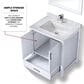 Lexora Home Jacques 30" Single Bathroom Vanity in White with 2 cm White Carrara Marble Top and Rectangular Sink, , large