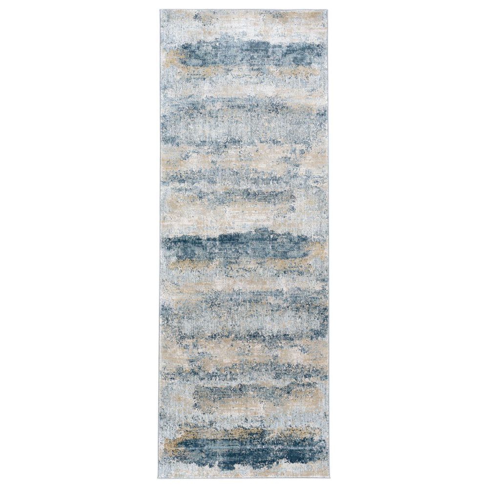 Surya Brunswick 2'7" x 7'3" Sage, Gray, White and Blue Runner, , large