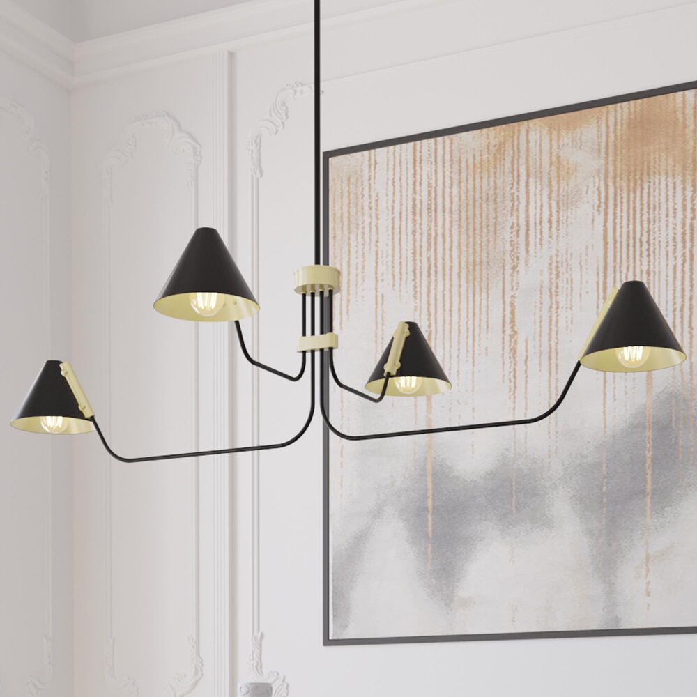 Hunter Grove Isle 4-Light Chandelier in Matte Black, , large