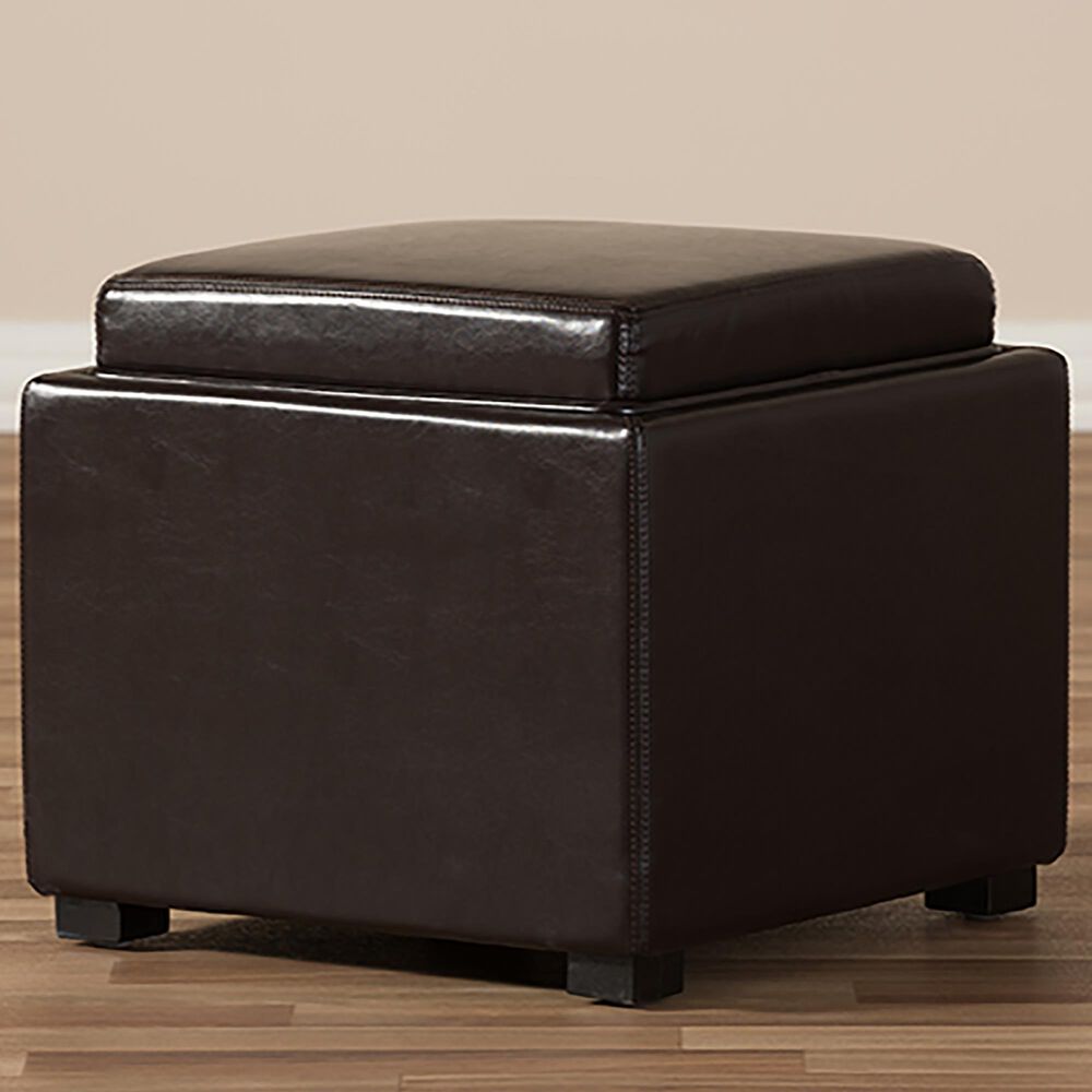 Baxton Studio Tate Storage Ottoman in Dark Brown, , large