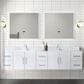 Lexora Home Geneva 84" Double Bathroom Vanity Cabinet Only in Glossy White and 36" LED Mirrors, , large