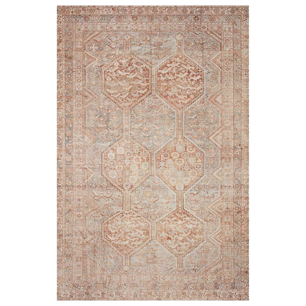 Chris Loves Julia x Loloi Jules 7"6" x 9"6" Tangerine and Mist Area Rug, , large