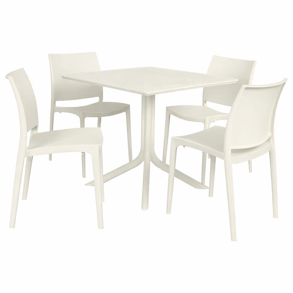 Regency Global Sourcing Niche Terrace 5-Piece Square Dining Set in White Down, , large