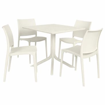 Regency Global Sourcing Niche Terrace 5-Piece Square Dining Set in White Down, , large