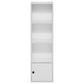 HOMLUX 4-Tier Shelf Bookcase with Door Storage Cabinet in White, , large