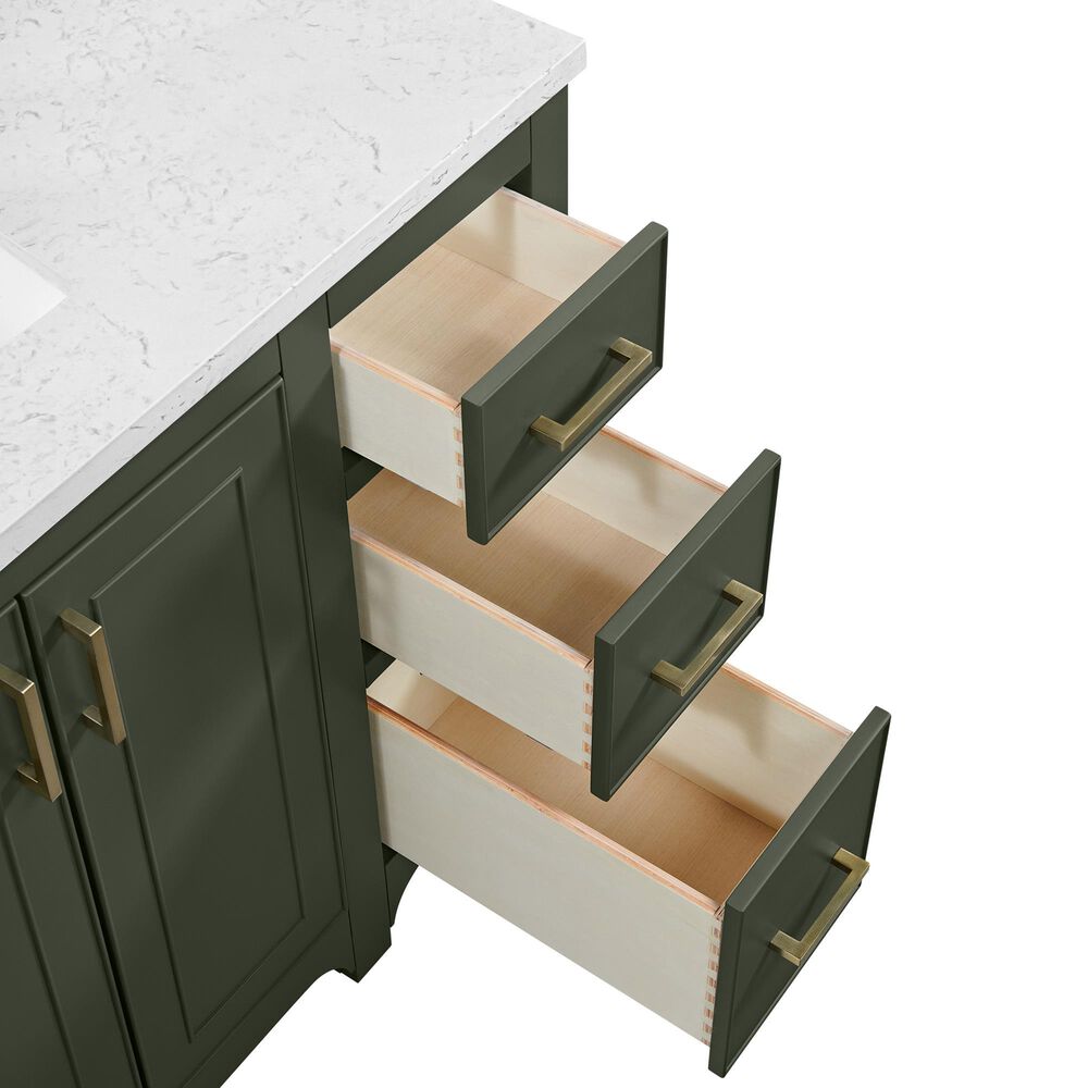 37B Lucerne 48" Single Bathroom Vanity in Deep Olive Green with Marble Top and Backsplash, , large