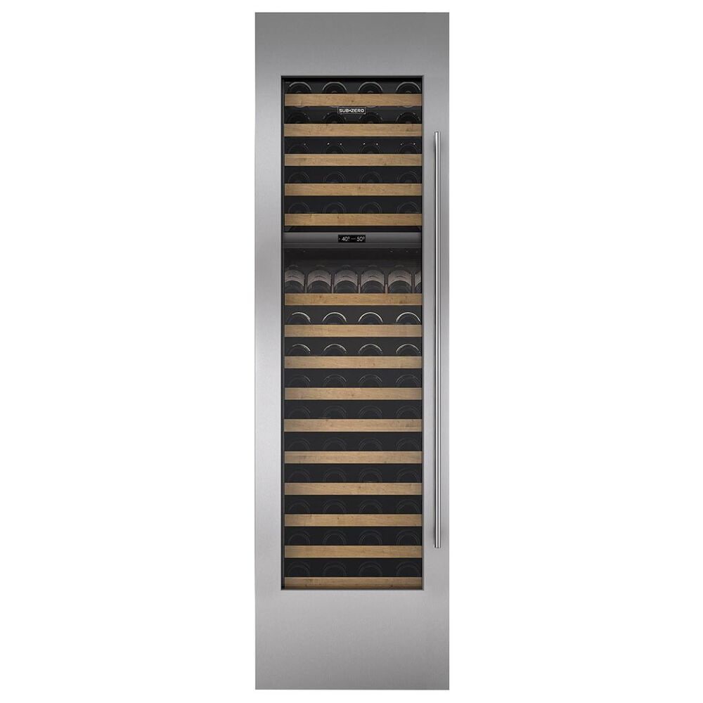 Sub Zero Integrated Wine Storage Door Panel with Left Hinge Tubular Handle in Stainless Steel, , large