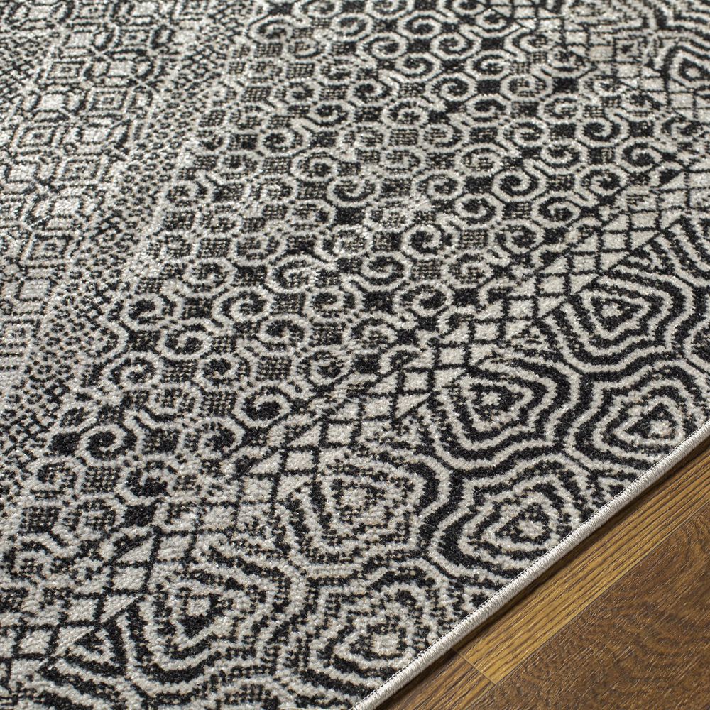 Surya Lavadora LVR-2341 2&#39;7&quot; x 7&#39;3&quot; Black, Gray and Light Gray Runner, , large