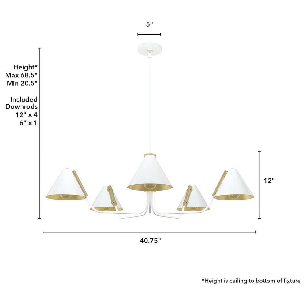 Hunter Grove Isle 5-Light Chandelier in Matte White, , large