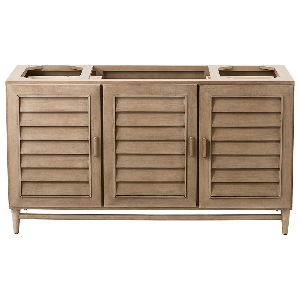 James Martin Portland 60" Single Vanity Cabinet in White Washed Walnut, , large