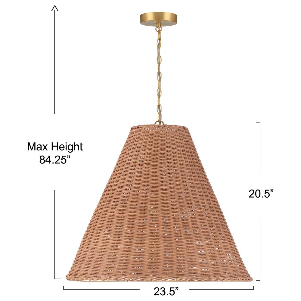 Creative Coop Rosemary 1-Light Large Pendant with Natural Shade, , large