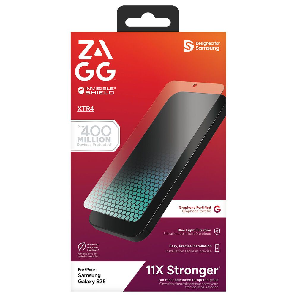 Zagg InvisibleShield XTR4 Glass Screen Protector for Samsung Galaxy S25 in Clear, , large