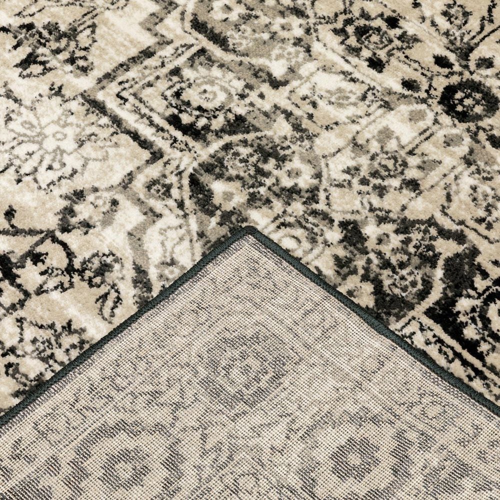 Oriental Weavers Georgia Medallion 429G0 Gray and Black 1'10" x 7'6" Runner, , large